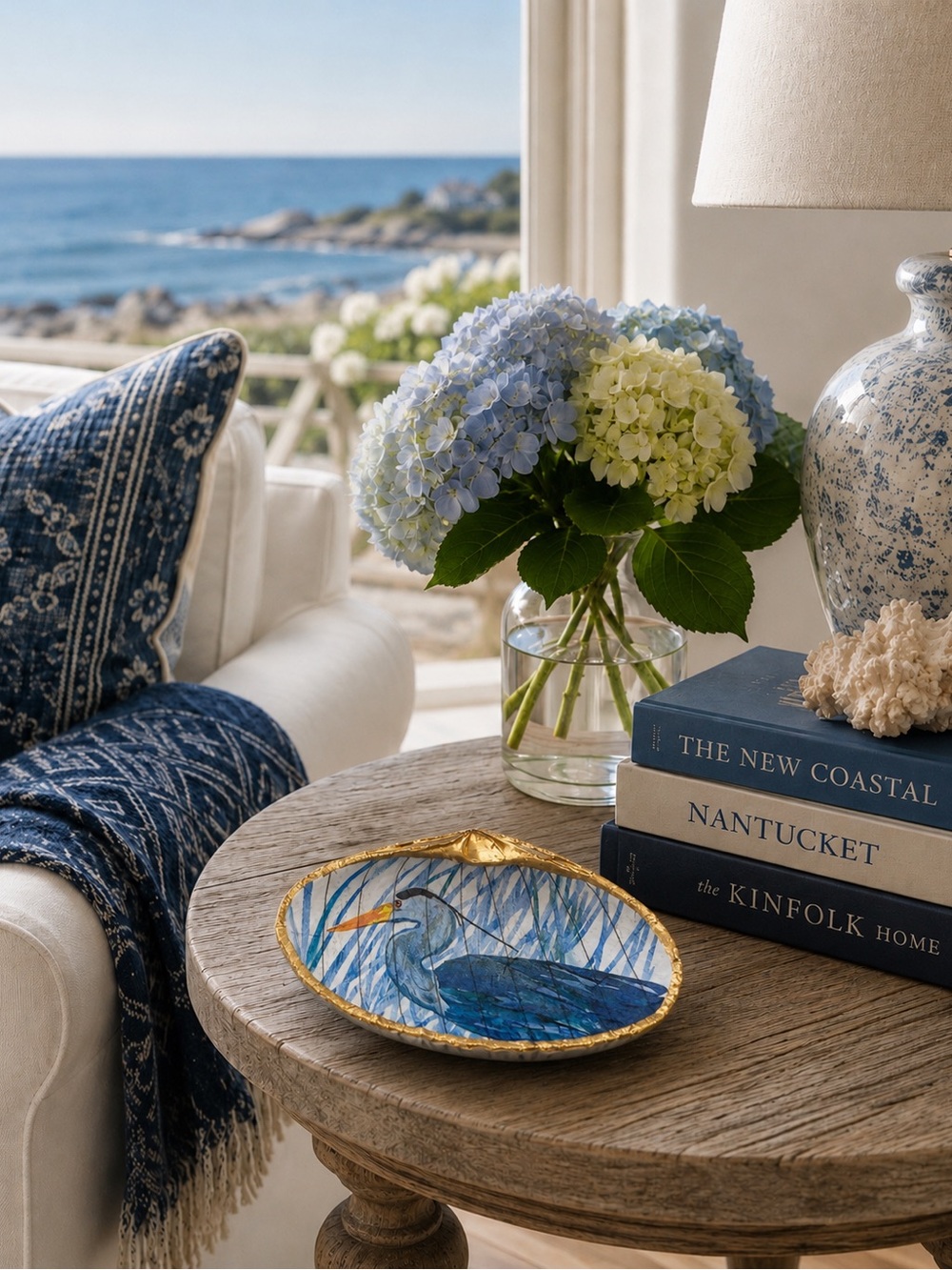 Handmade Découpage Clamshell Trinket Dish – Coastal Beach Decor